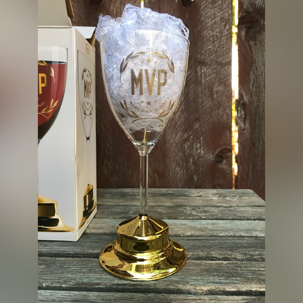 Genuine Fred MVP "More Vino Please" Wine Glass 8oz
